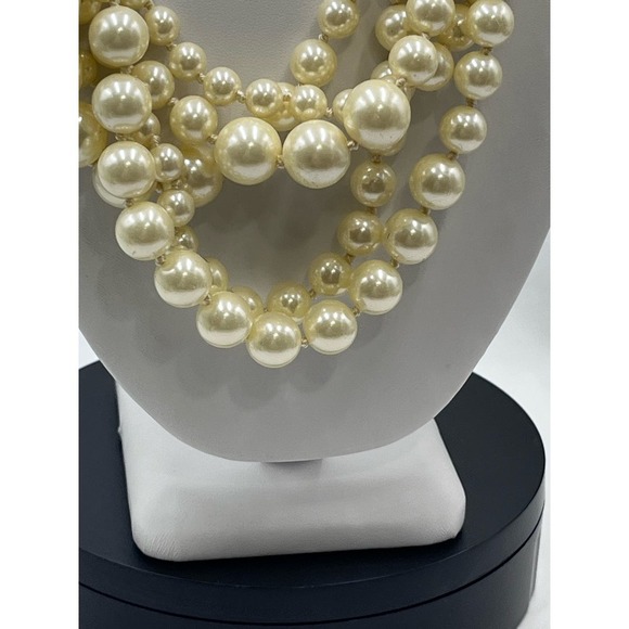 J. Crew Five Multi-Strand Cream Round Faux Pearl Necklace New - Picture 12 of 13